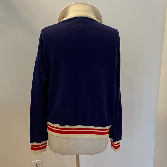 ASICS Tiger Vintage Mens Zip Up Warmup Jacket / Off White, Blue, Red / Size XL - Picture 4 of 10